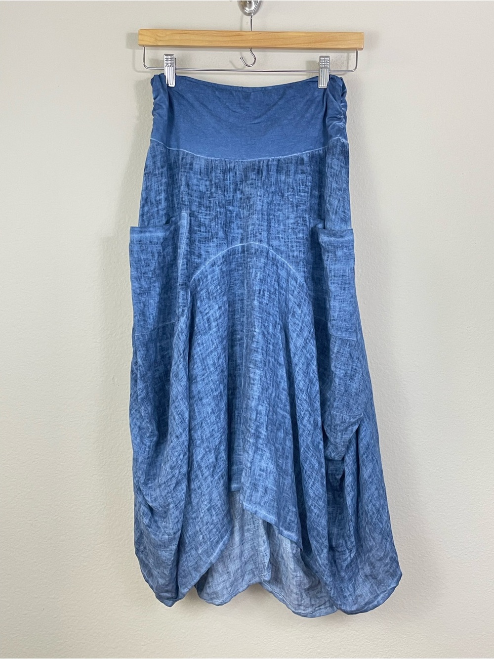 Inizio MAGIC 2 Pocket Linen Skirt Size L Coastal Lagenlook Boho - Picture 2 of 9